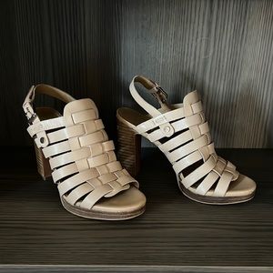 Beautiful and immaculate Franco Sarto strappy high heeled leather sandals.
